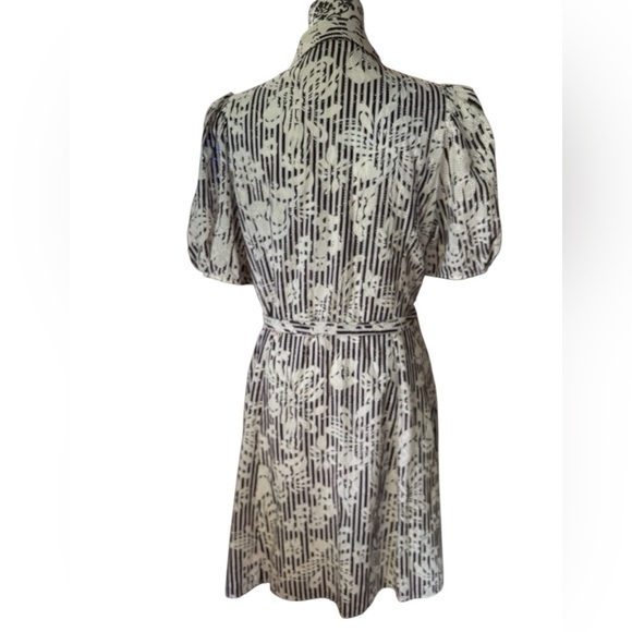 Alex Marie Eyelet Over Black and White Striped Dress 14 NWT - Picture 2 of 8